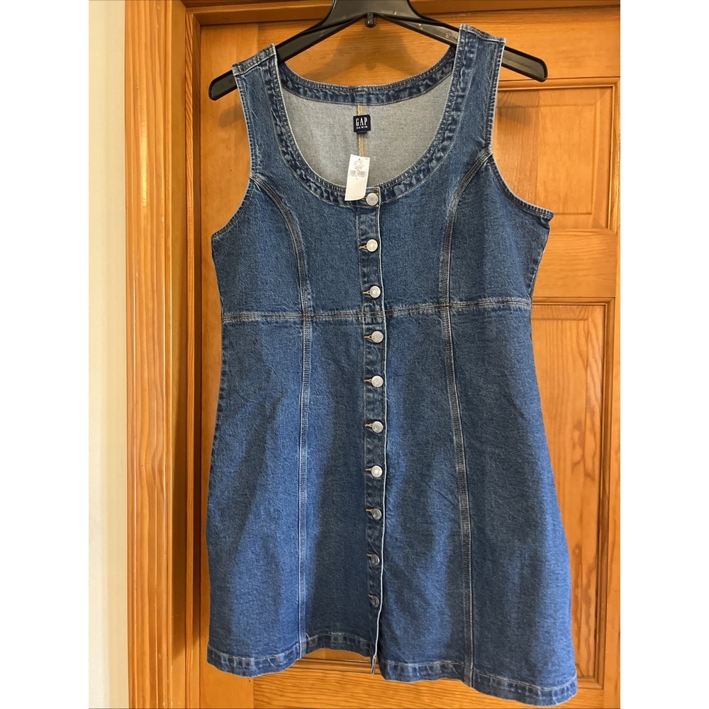Gap Denim Midi Dress Sleeveless Large